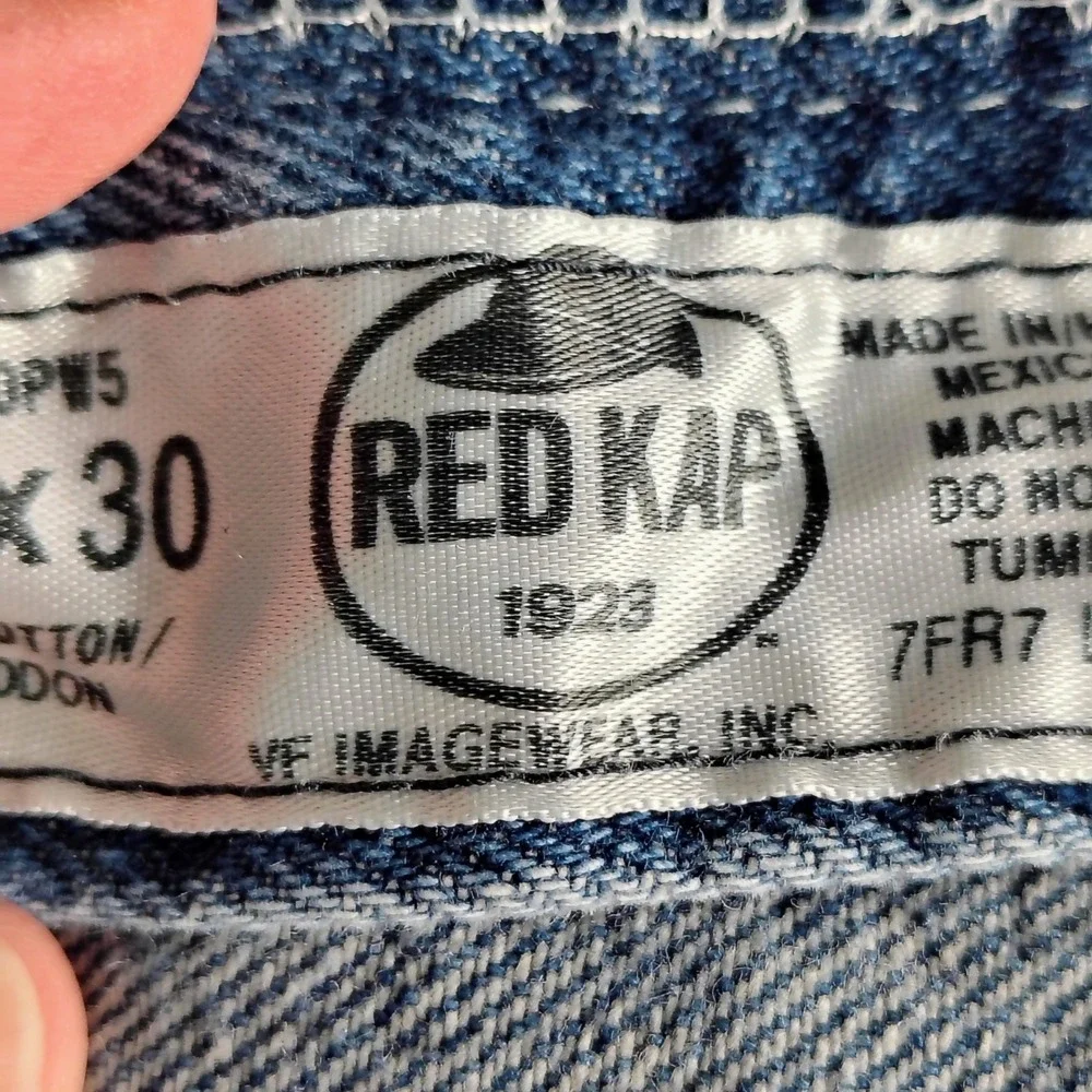 Red Kap Mens‎ 48x30 Blue Workwear Jeans Distressed Straight Leg big tall Denim